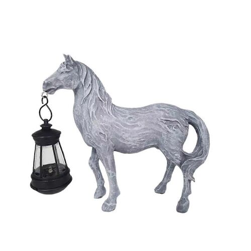 Statue De Cheval Mignonne Avec Figurines De Lanterne Solaire Pour Décoration De Jardin, Cour, Art, Artisanat, Sculpture Pour Femme