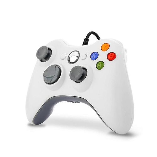 Manette de jeu filaire USB pour PC, blanche