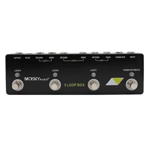 Pédale D'effet Guitare Audio 3 Loop Box True Bypass Avec Accordeur Et Fonction Mute Accessoires Guitare