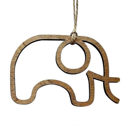 Pendentif carte postale éléphant Décoration de la maison Pendentif en bois Pendentif d'amitié éléphant