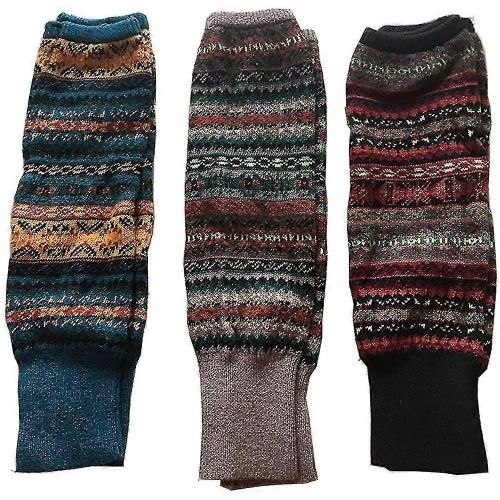 Lot De 3 Jambières Et Chauffe-Bottes En Laine Tricotée Pour Femme