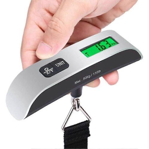Balance à bagages numérique, pèse-bagages portable de 50 kg avec écran LCD rétroéclairé et capteur de température