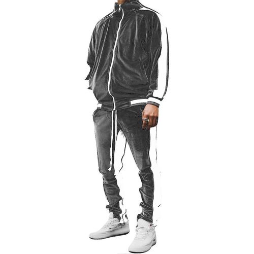 Ensemble De Survêtement 2 Pièces Pour Homme, Survêtement Décontracté À Manches Longues - L