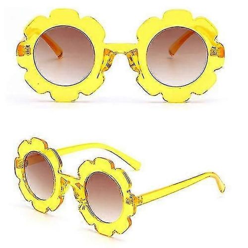 Lunettes de soleil rondes pour enfants, motif fleur de soleil, pour bébés