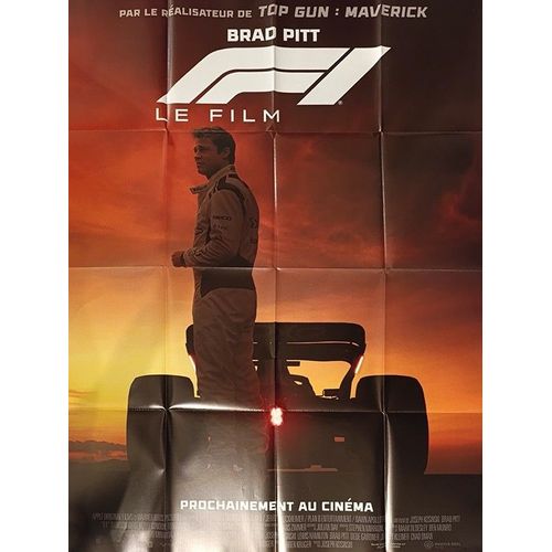 F1 (Le Film) - Véritable Affiche De Cinéma Pliée - Format 120x160 Cm - De Joseph Kosinski Avec Brad Pitt, Damson Idris, Javier Bardem, Kerry Condon, Tobias Menzies / Formule 1 - 2025