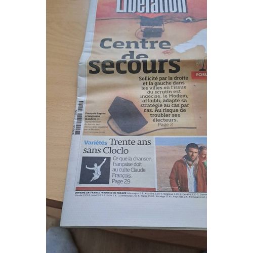 Revue Libération No311 Du 11 Mars 2008 : Claude François