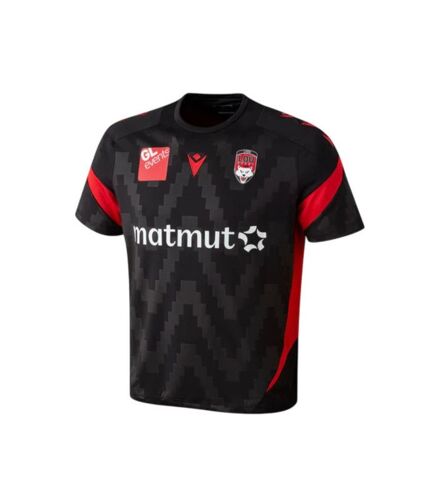 T-Shirt Training Ruck Rugby Lyon Lou Rugby Entrainement, Noir Et Rouge Adulte