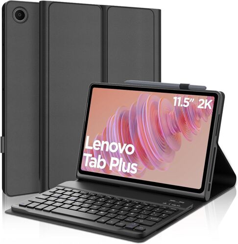 Coque Clavier pour Lenovo Tab Plus 11.5"" 2024, AZERTY Français Clavier Magnétique Bluetooth sans Fil avec Porte-Crayon pour Lenovo Tab Plus 11.5 Pouces 2024, Noir