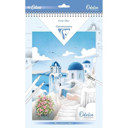Kalanka-95742c Bloc De Coloriage Pour Adulte Créativité Détente Zen Décors De Villes - Multitechniques Crayons, Feutres, Aquarelle, Peinture 20 Feuilles Format A4 250g - Odelia Thème Les Villes