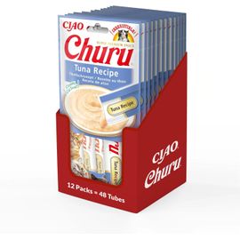 Apt-Churu - Friandises Pour Chats En Purée Au Thon - Délicieux Snacks Pour Félins - Texture Lisse Et Onctueuse - Nourriture Pour Chats - 48 Tubes X 14g