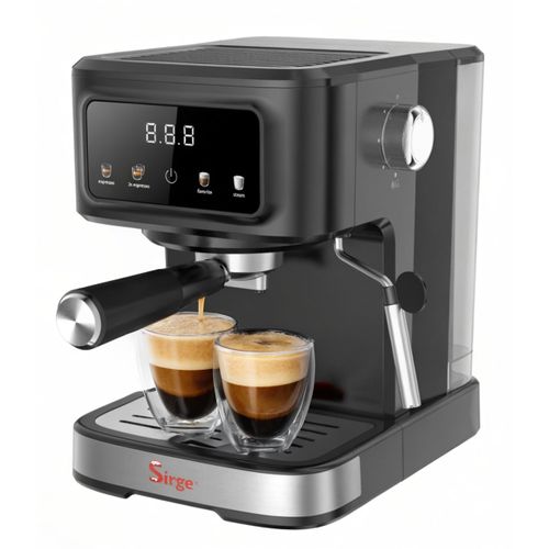 Sirge GRANBAR Machine à expresso et cappuccino minuterie numérique 20 bars, 1100 W, 1,25L, Noir