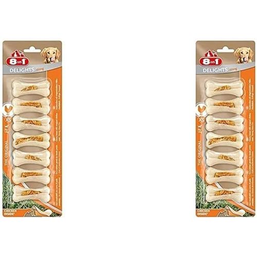 Apt-Delights Strong Xs - Os À Mâcher Ferme Garnis De Poulet Pour Chien Adulte De Petite Taille - 7 Pièces (Lot De 2)