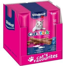 Apt-Cat Stick Classic, Friandises Pour Chats, Stick Avec Cabillaud Et Colin, Format Économique, Sans Sucre Ajouté (10x 36g)
