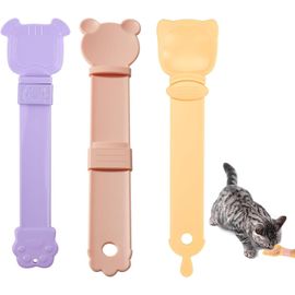 Apt-Lot De 3 Cuillères Pour Nourriture Pour Chats ¿ Cuillères Pressables Pour Friandises, Nourriture Humide Et Snacks, Design Suspendu, Idéal Pour Distribuer Purées Et Friandises