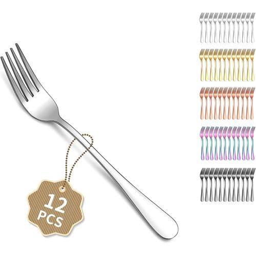 Kalanka-Fourchettes De Table 12pcs De18cm, Ensemble De Fourchettes À Dîner En Acier Inoxydable Pour La Maison, Le Restaurant, Les Repas Quotidiens, Facile À Nettoyer Et Lavable
