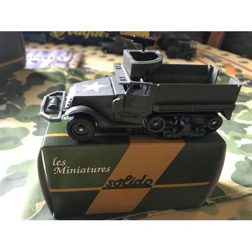 Half-Track Americain M3 A1 Non Bache A Tourelle 1/50 Eme En Zamac De La Marque Solido -Solido-Solido