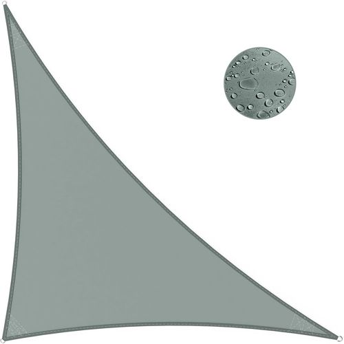 Sept-Voile D'ombrage Triangulaire 3x3x4.3 M Toile Ombrage Imperméable, Toile D'ombrage Protection Hdpe Respirant 98% Protection Rayons Uv Pour Jardin, Terrasse, Extérieur - Gris