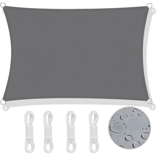 Sept-Voile D'ombrage Rectangulaire 2 X 3 M, Toile Ombrage Imperméable 95% Uv Protection, With Stainless Steel D-Ring And 2.4m Rope, Voiles D'ombrage Pour Patio, Garden, Pool