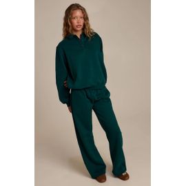 Jogging Droit En Coton Polaire Vert Sapin, Vert