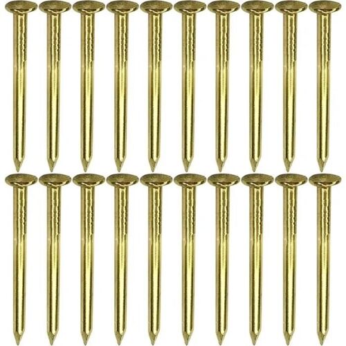 cyclingcolors 20x clou pointe en laiton doré tête ronde idéal meuble bois tableau chaise boule ancien vintage, 1.5x40mm
