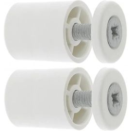 cyclingcolors 2x Butée d'arrêt de lame finale de volet roulant ronde 15mm Ø22mm en PVC avec rondelle et vis Store Fenêtre, blanc
