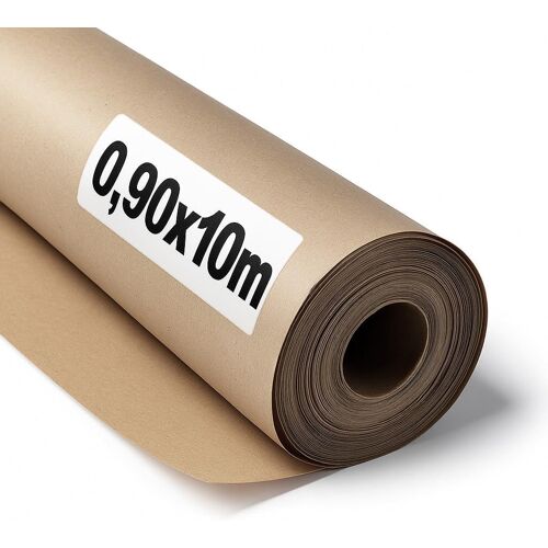 Mevronisshop-Papier Kraft Brun 70 G/M² ¿ 0,90×10 M ¿ 1 Rouleau ¿ Emballage, Diy & Décoration ¿ Résistant Déchirure ¿ Compatible Acrylique & Huile