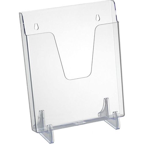 Apt-Porte-Documents À Poche Au Design Vertical Pour Brochures (À Fixer Au Mur Ou À Poser Sur Une Surface) (Supports Amovibles Inclus) (Format Lettre) (Coleur Transparent)