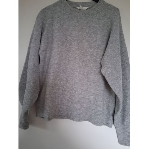Pull Gris Aspect Lainage "T-S" "H&M", Femme