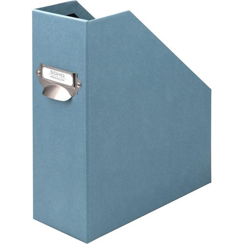 Porte-revues pour DIN A4, avec poignée et étiquette inscriptible, 11,5 x 26 x 31,5 cm, Denim, 1 pièce