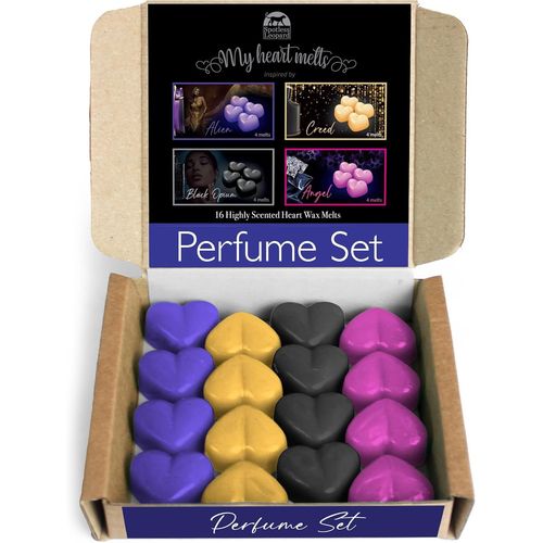 Mélange De Cires À Parfum : 16 X 5 G En Forme De C?ur Dans Une Boîte Cadeau,4 Pièces De Chacun : Angel,Alien,Black Opium Et Creed 