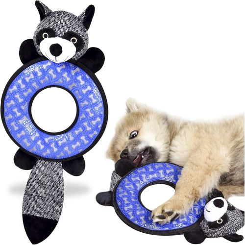 Sept-® Jouet En Peluche Pour Chien Avec Caoutchouc À Mâcher - Jouet À Mâcher Pour Chien - Jouet Couineur Pour Chien - Accessoire Pour Chien (Raton Laveur)