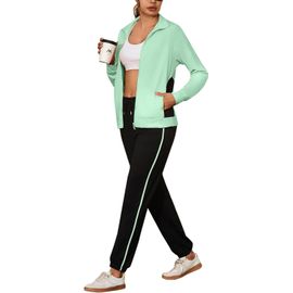 Slep-Survêtements De Sport Pour Femmes Manches Raglan Avec Bordure Contrastée Ensemble De Sport 2 Pièces Pour Jogging