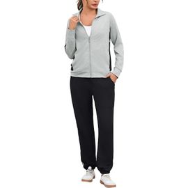 Slep-Survêtements De Sport Pour Femmes Manches Raglan Avec Bordure Contrastée Ensemble De Sport 2 Pièces Pour Jogging