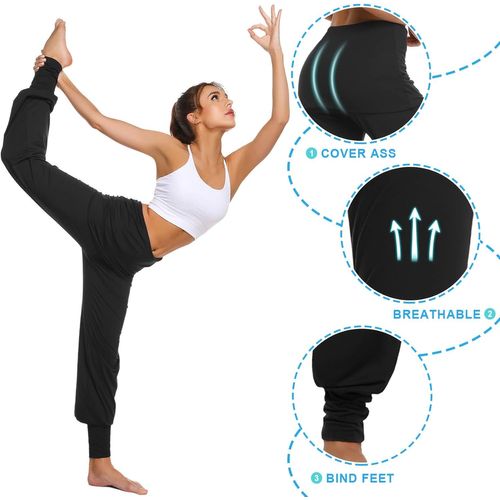 Pantalon Sarouel Femmes Taille Haute Pantalon De Yoga Femme Pantalons De Sport Pour Pilate Hippie Yoga Danser Avec Jupe Court