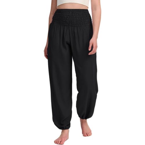 Slep-Femmes Yoga Sarouel Baggy Pantalons Taille Haute Avec Poche Fitness Pantalons Coton Lâche Workout