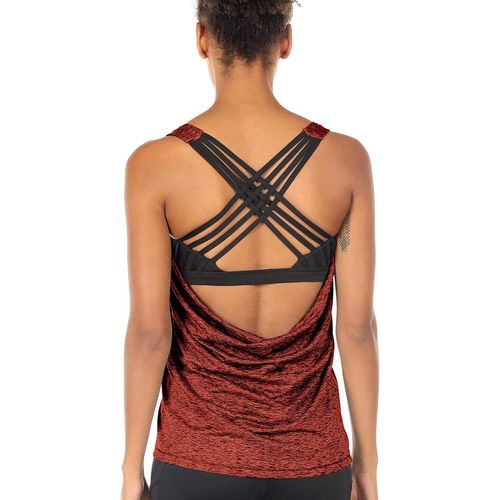 Slep-Femme Débardeur De Sport 2 En 1 - Débardeur Sans Manches Avec Soutien-Gorge Intégré, Fitness Yoga Tank Top