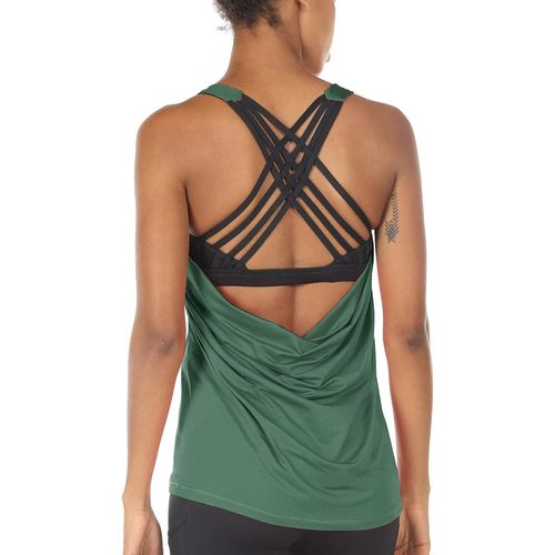 Slep-Femme Débardeur De Sport 2 En 1 - Débardeur Sans Manches Avec Soutien-Gorge Intégré, Fitness Yoga Tank Top