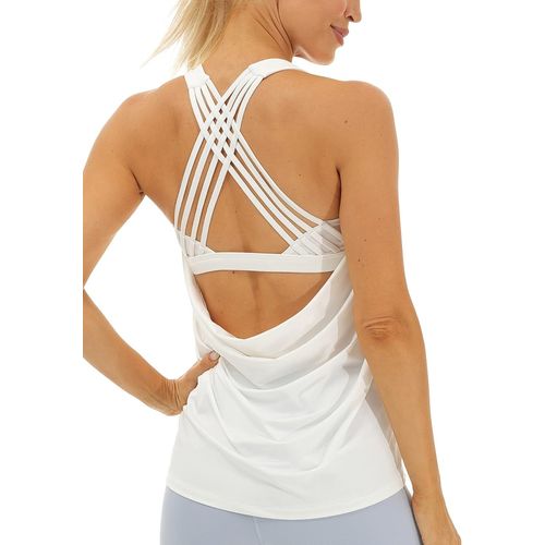 Slep-Femme Débardeur De Sport 2 En 1 - Débardeur Sans Manches Avec Soutien-Gorge Intégré, Fitness Yoga Tank Top
