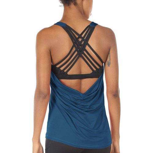 Slep-Femme Débardeur De Sport 2 En 1 - Débardeur Sans Manches Avec Soutien-Gorge Intégré, Fitness Yoga Tank Top