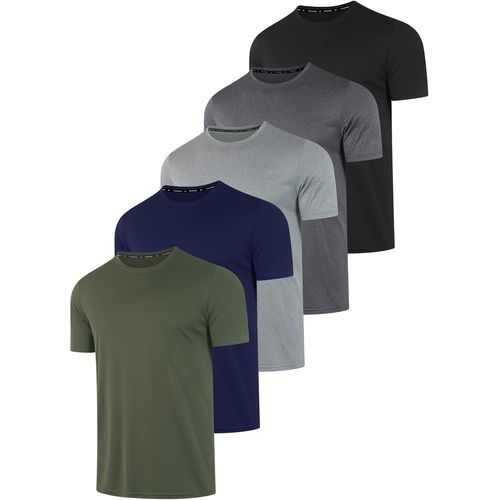 Slep-5 Pack Tshirt Sport Anti Uv Homme Upf 50+ Fitness Gym T-Shirt Séchage Rapide Respirant Tee Shirt Manches Courtes