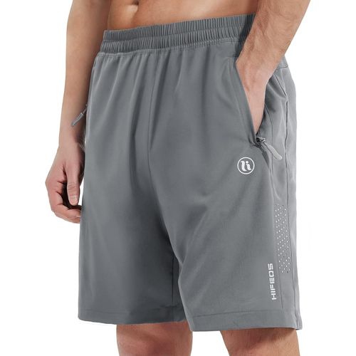 Slep-Short Sport Homme Séchage Rapide Avec Poches Zippées Pour Running, Fitness, Tennis