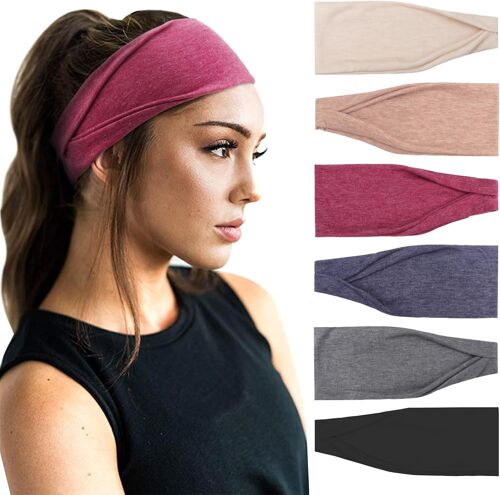 6 Pièces Bandeau Cheveux Pour Femme Yoga Courir Bandeaux Sport Entraînement Bandeaux Mignon Accessoire