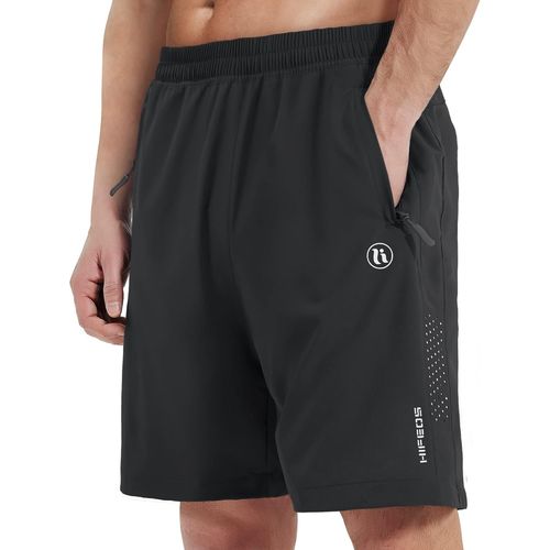Slep-Short Sport Homme Séchage Rapide Avec Poches Zippées Pour Running, Fitness, Tennis