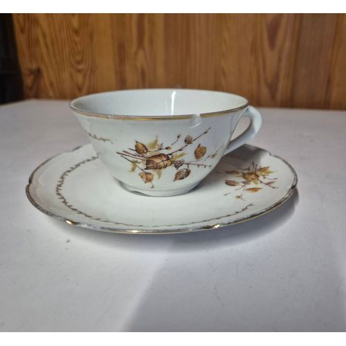 Lot Tasse Et Sous Tasse Porcelaine Vierzon Royal Email Pâtes Fine C.G