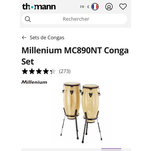 Paire de congas MILLENIUM 10 et 11"