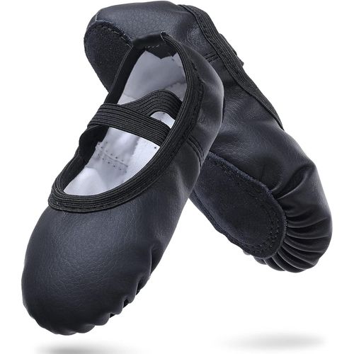 Slep-Chaussure De Ballet En Cuir Ballerine Demi Chaussures De Danse Yoga Gymnastique Pantoufles À Semelle Fendue Pour Filles Femmes