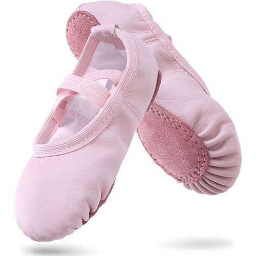 Chaussures Sleps De Ballet En Cuir Ballerine Demi De Danse Yoga Gymnastique Pantoufles Semelle Fendue Pour Filles