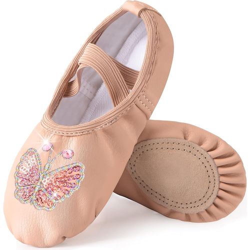 Chaussures Slepsfilles Ballet Classique Cuir Yoga Ballerine De Danse Pilates Pantoufles Danse Pratique Gymnastique Chaussons Split Plate Pour Filles Enfants