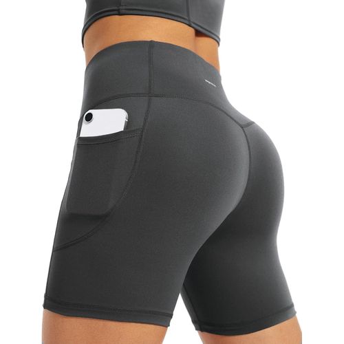Slep-Short De Sport Femme Taille Haute, Short Running Avec Poches, Legging Court Push Up Sans Couture, Shorts De Sport Anti Frottement Opaque Pilates Fitness Gym