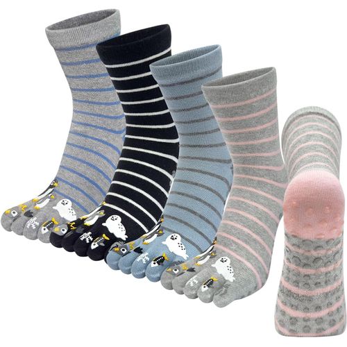 Slep-Chaussettes Yoga Femmes Antidérapantes Coton Chaussette À Doigts Socquettes Abs Antidérapantes Mignon Dessin Animé Chaussons Grip Chaussettes Pour Danse Fitness Yoga Sport Pilates Eu 35-40/4 Pai